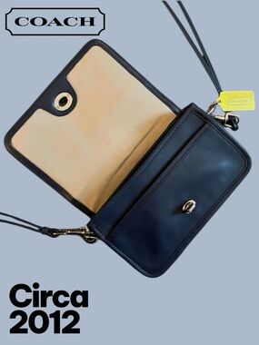 COACH 22387 Legacy Penny Navy Perforated Leather Crossbody Purse Circa 2012